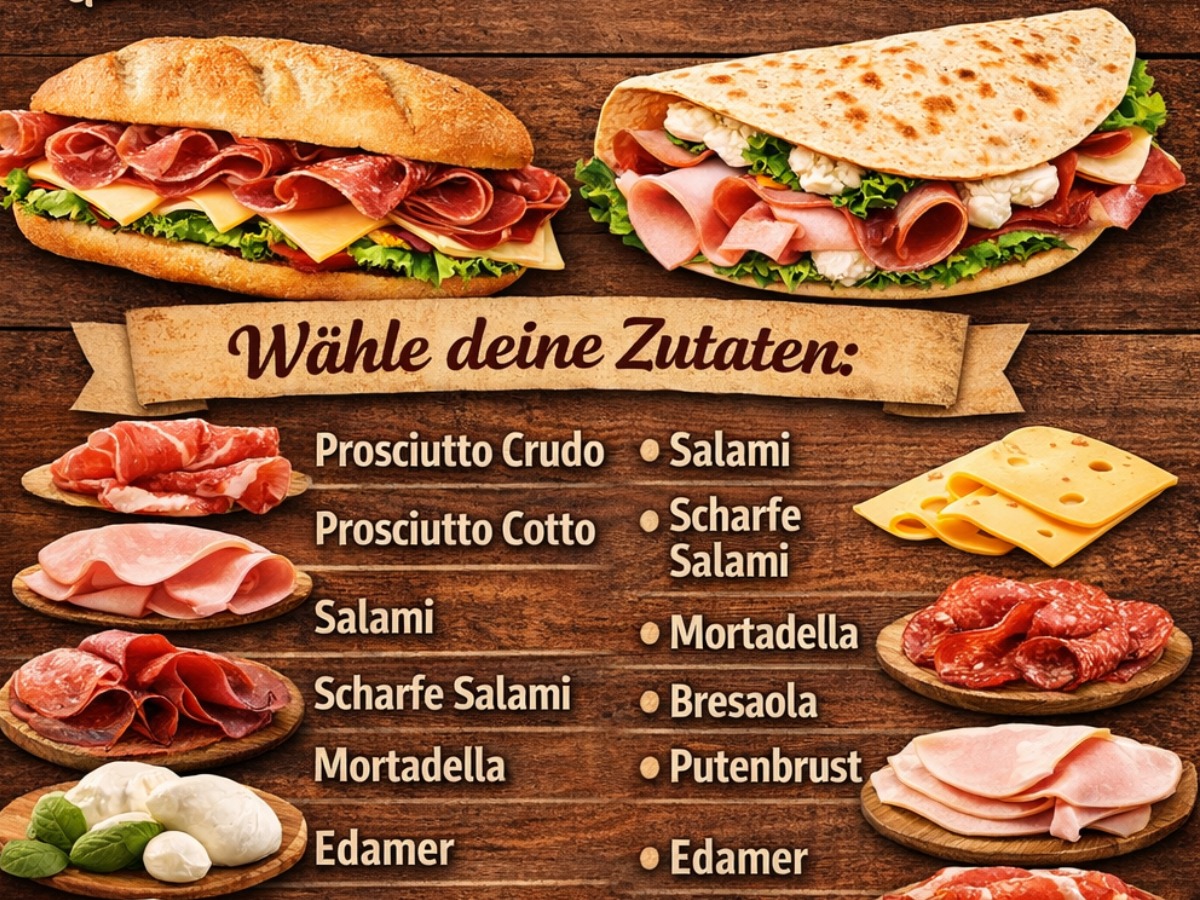 Eigenes Panino oder Piadina zusammenstellen